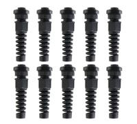 VGOL 10 pressacavi PG7 IP68 nero, 3-6,5 mm, in nylon, impermeabile, con dado di bloccaggio regolabile e scarico della trazione per il fissaggio del cavo