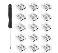 VGOL 15 Pezzi Connettore Per Striscia LED Monocolore 10 Mm 2 Pin 13,4 X 11,5 X 6,5 Mm Per 5 V 12 V 24 V SMD COB Collegamento Filo 18 AWG/20 AWG/22 AWG