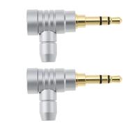 VGOL 2 adattatori audio ad angolo retto jack stereo da 3,5 mm L per computer mobile audio argento