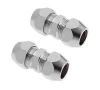 VGOL 2 pezzi 10 mm doppia ghiera raccordo a compressione diritta adattatore per raccordo aria condizionata in rame nichelato adattatore per accoppiamento tubo per impianto idraulico