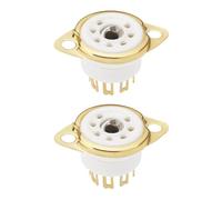 VGOL 2 Pezzi 7 Pin Presa Valvola Elettronica Valvola Tubo Vuoto Base Presa Rame Placcato Oro Per EB91 EF95 Z77 EL90 EK91 EL95 Piccole Valvole