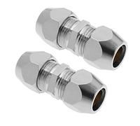 VGOL 2 pezzi 8 mm doppio puntale raccordo a compressione diritta adattatore per tubo aria condizionata in rame nichelato adattatore per accoppiamento idraulico