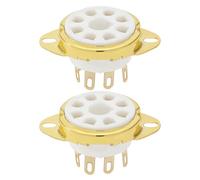 VGOL 2 Pezzi 8 Pin Presa Valvola Elettronica Valvola Tubo A Vuoto Base Presa Rame Placcato Oro Per EL34 KT66 KT88 6L6 6551 5881 Piccole Valvole