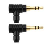 VGOL 2 Pezzi Adattatore Audio Ad Angolo Retto Con Jack Stereo L Da 3,5 Mm Per Computer Dispositivi Audio Mobili Nero