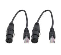 VGOL 2 Pezzi Cavo Convertitore XLR Femmina A RJ45 Maschio A 3 Pin Lunghezza 31,5 Cm Per Estensione E Trasmissione Del Segnale Per Mixer Per Altoparlanti Suono Nero
