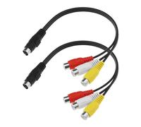 VGOL 2 Pezzi Cavo Da 4 Pin S-Video A 3 RCA AV Femmina Per TV/HDTV Videocamera Lettore CD Videoregistratore DVR PVR Lettore DVD Set-top-box PC Laptop TV 0,3 M