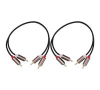 VGOL 2 Pezzi Cavo Di Prolunga Video 2RCA Maschio A 2RCA Maschio In Lega Di Alluminio Con Spina Placcata In Oro Cavo Audio Stereo Corto Per Sistemi Stereo HiFi TVS Altoparlanti HDTVS