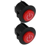 VGOL 2 Pezzi Interruttore A Pulsante Di Avvio 3 Pin Interruttore Di Avvio A Un Pulsante 12 V Per Auto Elettrica Per Bambini RC Telecomando Auto Elettrica Ccontrol (28 Mm)