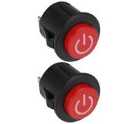 VGOL 2 Pezzi Interruttore A Pulsante Di Avvio 3 Pin Interruttore Di Avvio A Un Pulsante 12 V Per Auto Elettrica Per Bambini RC Telecomando Auto Elettrica Ccontrol (26 Mm)