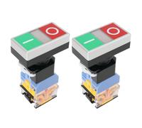 VGOL 2 Pezzi Interruttore A Pulsante Momentaneo 22 Mm 10 A 220 V Con Spia Luminosa 1 NO 1 NC LA38-11D/RG Per Diverse Installazioni Industriali