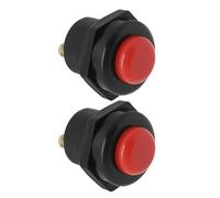 VGOL 2 Pezzi Interruttore A Pulsante Per Auto 12V 25A Interruttore Clacson Interruttore A Pulsante Momentaneo Parte Di Ricambio Interruttore Di Avviamento Con Foro Di Montaggio Da 22 Mm Rosso