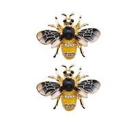 VGOL 2 Pezzi Spilla Ape Spilla In Lega Strass Spilla Insetto Spilla Animale Decorazione Ape Spilla Corsetto Distintivo Per Zaini Magliette Giacche Maglioni Gonne Cappelli