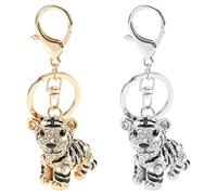 VGOL 2 portachiavi 3D a forma di tigre con strass brillanti, portachiavi a forma di piccolo animale, accessorio decorativo, regalo a sorpresa per donne e uomini