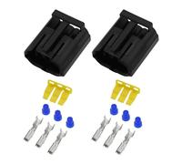 VGOL 2 Set Di Connettori A 3 Pin Compatibile Con Land Rover Defender NAS Light DJ70316YA-1.8-21 28x25.7x19.5mm Con Guarnizione Cavo In Gomma Siliconica Nera