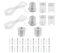 VGOL 2 Sets Frizione Per Tenda A Rullo Con Staffa In Metallo E Catena A Perline Frizione Per Tenda A Rullo Per Tende A Rullo Con Tubo In Alluminio Da 38 Mm (1-1/2”) Di Diametro Interno Bianco