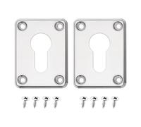 VGOL 2 Sets Riparazione Bocchetta Copertura Foro Chiave Sostituzione Piastra Di Copertura Foro Serratura Quadrata In Acciaio Inossidabile Accessori Per La Casa Per Porta Argento