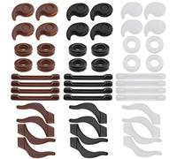 VGOL 24 paia di fermi per occhiali in silicone supporti per tempio, protezioni antiscivolo per occhiali tappi per l'orecchio ganci 4 disegni nero bianco marrone