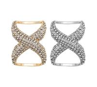 VGOL 2PCS X-Shape Strass Sciarpa Fibbia Fazzoletto Anello di Seta Sciarpa Chiusura Camicetta Clip Wrap Morsetto Scialle Holder Vestiti Decorazione Forniture per Le Donne, Multicolore