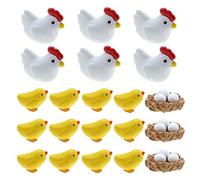 VGOL 30 Pezzi Mini Figure Di Animali Gallina In Miniatura Set Di Figure Ornamenti Da Giardino In Miniatura Simpatico Animale Gallina Pollo Mini Ornamento Kit In PVC