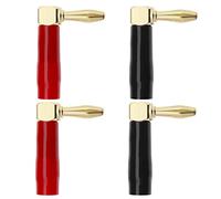 VGOL 4 Pezzi Connettori A Banana Per Altoparlanti Da 90 Gradi Connettore Jack Audio Placcato Oro In Rame Puro Da 4 Mm Per Cavo Per Altoparlanti Ricevitore Audio/video Home Theater 2 Neri E 2 Rossi