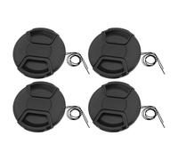 VGOL 4 Pezzi Copriobiettivo Anteriore Copriobiettivo Anteriore Da 82 Mm Con Pizzico Centrale Con Corda Anti-smarrimento Compatibile Con Nikon Compatibile Con Canon Compatibile Con Pentax Nero