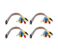 VGOL 4 Pezzi Morsetto A Coccodrillo D-upont Cavo Connettore Presa 10 Pin Cavo Jumper Maschio A Morsetto A Coccodrillo Lunghezza Filo 17,5 Cm Per Esperimento Elettronico