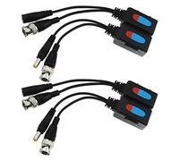 VGOL 4 pezzi Passive Video Balun RJ45 a BNC Trasmettitore ricetrasmettitore 1080P-8MP DC Power Audio Video Balun in plastica metallo