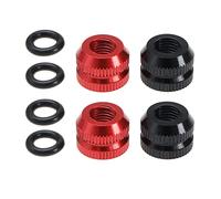 VGOL 4 pezzi pneumatici per vuoto per bici Presta valvola dado con anello di tenuta Bicyle valvola tubo interno dadi di bloccaggio per mountain bici da strada in lega di alluminio 2 nero e 2 rosso