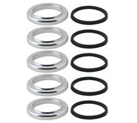 VGOL 5 pezzi Anelli di Base per Rubinetto Lavabo con Guarnizione Copertura Rubinetto ABS per Rubinetti Lavabo OD 49,2mm ID 33,6mm Altezza 7mm, Cromato