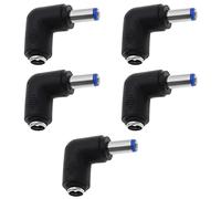 VGOL 5 Pezzi Da Adattatore Connettore Di Alimentazione CC Angolo Retto Di 90 Gradi Spina Maschio Da 2,1 X 5,5 Mm A Convertitore Accoppiatore Jack Femmina Da 2,5 X 5,5 Mm Per Telecamera CCTV Per Laptop