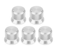 VGOL 5 Pezzi Manopola In Alluminio 20x17mm Adatta Per Potenziometro Con Albero Tipo D Da 6 Mm Argento