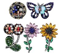 VGOL 5 pz Perline Strass Patch Girasole Farfalla Ciliegia Tessuto Applique Da Cucire Sul Zaino Jeans Giacche Scarpe Scrapbooking Borsa Fai da te Decorazione Artigianato