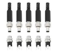 VGOL 5 set di connettori di alimentazione CC 5,5 mm x 2,1 mm maschio DC spina connettore a vite blocco femmina pannello adattatore di montaggio per lettori multimediali stereo auto