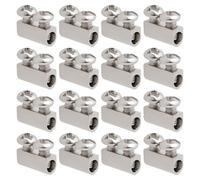 VGOL 50 Confezioni Morsetti Per Funi Metalliche A Doppio Foro M3 10x5 Mm Clip In Acciaio Con Tappo A Vite Terminale Adatti Per Morsetti Per Funi Metalliche Con Foro Linea 3,0 Mm Argento