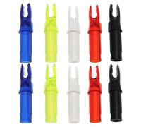 VGOL 50 Pezzi di Cocca per Frecce da Tiro con L'Arco per Cocca in Carbonio con Diametro Interno di 6,2 Mm 32 Mm X 6,2 Mm Nero/Bianco/Rosso Trasparente/Blu Trasparente/Giallo Trasparente