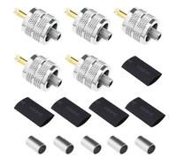 VGOL 5pcs PL259 Connettore Spina Maschio Connettore per Cavo Coassiale Compatibile con LMR240 RG8X 4D-FB Cavi Coassiali con Manicotti di Compressione Tubi Termorestringenti