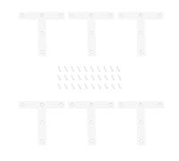 VGOL 6 piastre di riparazione a forma di T, 120 x 120 mm, in acciaio inox, staffe angolari a forma di T, piatte e dritte per il fissaggio di tavoli, mensole e letti