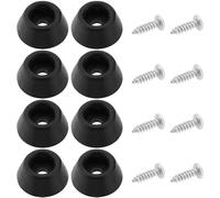 VGOL 8 manicotti protettivi per coda da biliardo con viti, 27 x 12 mm, accessori in gomma per stecca da biliardo, supporto a fondo piatto (nero)