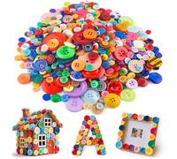 VGOODALL - Bottoni colorati, 1000 pezzi, in plastica, per bambini, in diverse misure e colori, per il fai da te e decorazioni