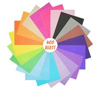 VGoodall Carta velina in set da 400 fogli in formato A4, in 20 colori diversi, da 16 g/mq, per realizzare pompon, fiori di carta per matrimoni, compleanni e molto altro ancora