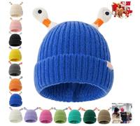 Vgpbphj Berretto con mostro con luce, graziosi cappelli invernali per ragazze e donne, fatto a mano con tentacolo incandescente piccolo mostro LED lavorato a maglia, Blu, One Size-XXL