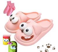 Vgpbphj Pantofole da baciare per coppie, divertenti pantofole 3D con occhi grandi e lingua, graziose scarpe antiscivolo per donne e uomini