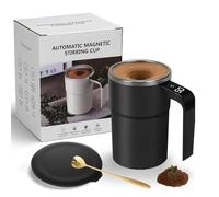 Vgpbphj SpinBrew Mug - Tazza da caffè magnetica auto-mescolante con display della temperatura, 2026, tazza magnetica automatica per mescolare, tazza ricaricabile per caffè, latte e altre bevande (nero