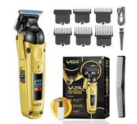 VGR 274 Tagliacapelli Uomo Professionale di Precisione, Trimmer Uomo Senza Fili, Macchinetta per Capelli di Precisione con Funzione Turbo, Display LED e Ricarica USB, Oro