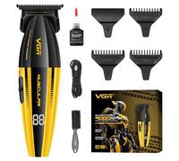 VGR 285T Macchina Da Taglio Capelli Uomo, Tagliacapelli Uomo Di Precisione Senza Fili Con Modalità Turbo Motore Potente, Macchina Taglio Capelli Uomo Con Lama A Forma Di T E Display LED