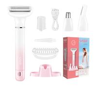 VGR 611 - Rasoio elettrico 3 in 1 da donna, senza fili, con tagliacapelli e peli del viso, ricaricabile, delicato depilazione per gambe, ascelle, bikini e viso