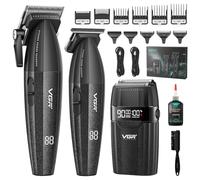 VGR 640 S3 Tagliacapelli Uomo Professionale, Elettrico Kit Barbiere, Macchinetta per Capelli Ricaricabile, 3 in 1 Cordless Tagliacapelli, Precision Trimmer Capelli e Rasoi Set con LED Display, Nero