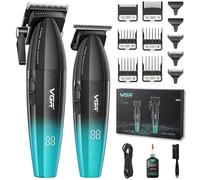 VGR 640S2 - Tagliacapelli professionale da uomo, senza fili, con lama a T, lama in ceramica rivestita DLC, kit di rasatura premium con indicatore LED, verde