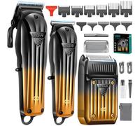 VGR 644 Tagliacapelli Professionale per Uomini, Tondeuse per Barba Senza Fili & Rasoi Elettrici, Kit di Taglio per Barbiere Ricaricabile da 3 Pezzi con Display LED