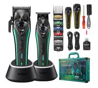 VGR 883S2 Set Professionale 2 in 1 Tagliacapelli Uomo, Motore Vector, Lame DLC, Tagliacapelli e Regolabarba di Precisione, Macchinetta Barbiere Ricaricabile, Cover Modulare Dorata, Borsa da Viaggio